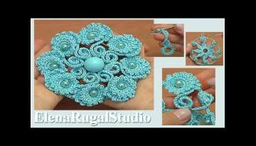 Beautiful Crochet Flower with Beads Tutorial 