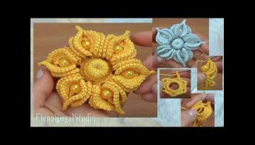 Crochet Amazing 3D Flower with Beads Tutorial
