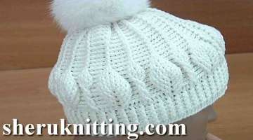 How to Do Crochet Leaf Stitch Hat Tutorial 