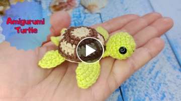 How to Crochet Baby Sea Turtle. Amigurumi Turtle Keychain