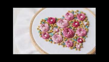 Roses heart step by step tutorial.