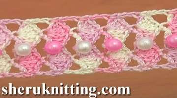 Сrochet Shell Stitch Tape with Beads Tutorial 24