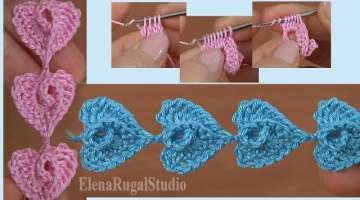 How to Crochet Lovely Hearts Tutorial 185
