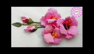 Amazing 3d gladiolus hand embroidery