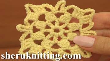 How to Crochet Square Motif Tutorial 8 Part 1 of 2