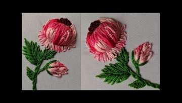 Amazing 3d Hand Embroidery Flower design tutorial