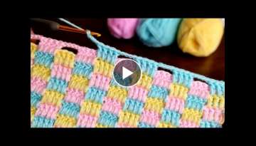 Easy crochet knitting baby blanket