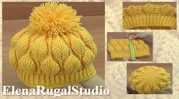 3D Leaves Crochet WARM Beanie HAT