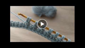 Super Very Easy Tunisian Crochet Knitting Model Çok Güzel Kolay Tunus İşi Örgü Modeli