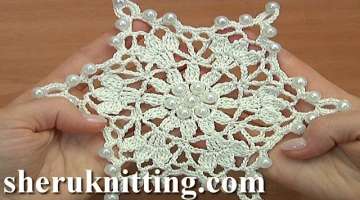 Crocheted Snowflake For Christmas Tree Tutorial 