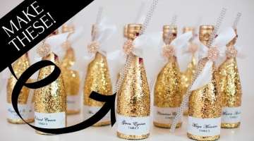 Sparkly Glitter Champagne Bottle Wedding Decoration