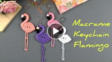 Macrame Keychain Flamingo