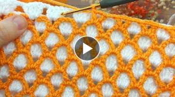 very easy for beginners, very stylish two-color crochet baby blanket model explanation