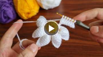 Easy Crochet Tunisian Knitting Flower Motif