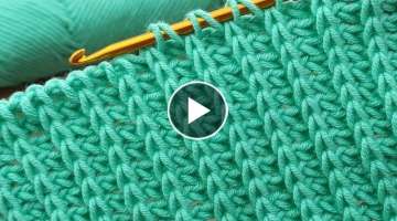 Super Tunisian crochet in blue very easy online training for beginners