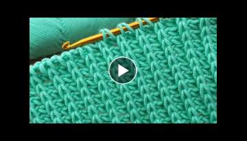 Super Tunisian crochet in blue very easy online training for beginners