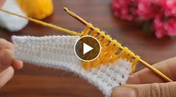 Very elegant easy tunisian knitting making.