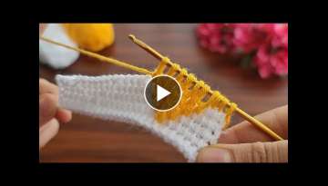 Very elegant easy tunisian knitting making.