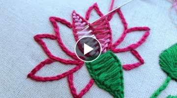 Most beautiful Lotus flower design|latest hand embroidery