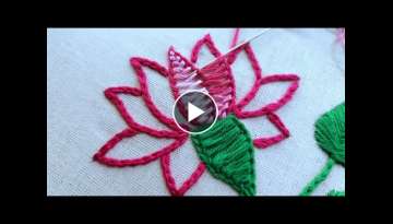 Most beautiful Lotus flower design|latest hand embroidery