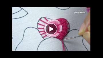 New hand embroidery elegant flower design with heavy needle woven work easy tutorial