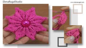 Crochet Flower with 3D String Petals Tutorial 