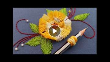 Beautiful flower design with pencil 