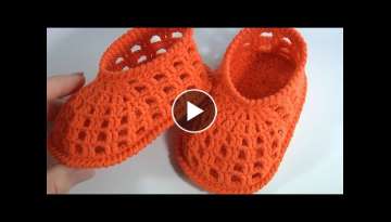 FAST Beautiful Openwork Crochet Baby Shoes