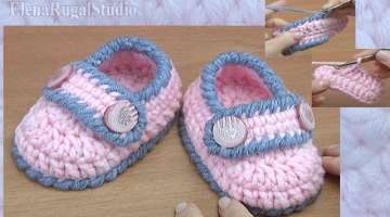 Easy Crochet Baby Booties Tutorial 