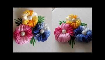 Hand Embroidery For flower design trick