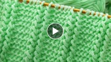 Tunisian crochet practical explanation in very easy green color