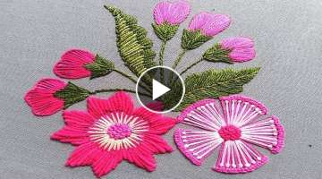 Royal Purple Flower Embroidery, Enchanting Flower Design