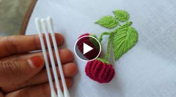 3D Raspberry embroidery design|hand embroidery|embroidery designs