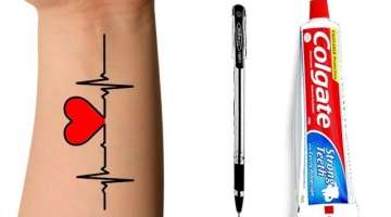 How To Make Tattoo At Home with pen