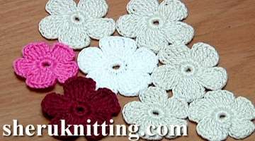 Crochet Simple Five-Petal Flat Flower