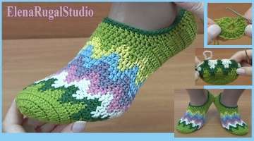 How to Crochet Colorful Slipper Socks