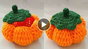 knitting crochet pumpkin making tutorial