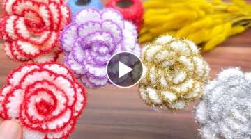 I made colorful crocheted flowers with silvery threads, this is amazing