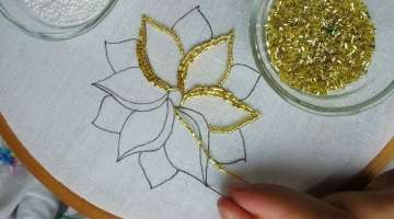 beaded embroidery flower tutorial