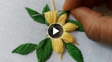 beautiful flower design using safety pin|hand embroidery|embroidery designs