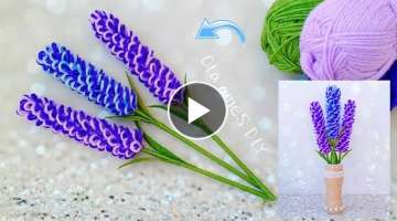Super Easy Lavender Flowers Craft Idea with Wool