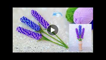 Super Easy Lavender Flowers Craft Idea with Wool
