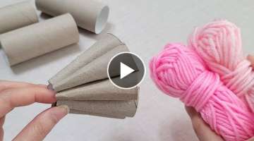 You'll be speechless this amazing idea with toilet paper roll, yarn. 