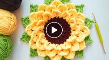 How to Crochet 3D Sunflower Free Tutorial