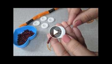 Amazing Hand Embroidery Button flower design trick