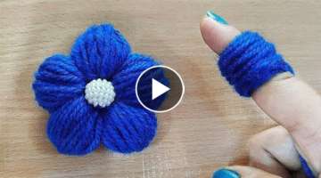 Easy Woolen Flower Making