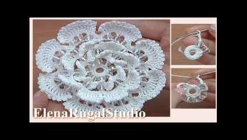 Beautiful 3D Crochet Flower Tutorial 