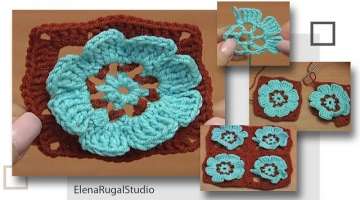 EASY Flower Granny Square Tutorial 41Part 1 of 2 How to Join Motives