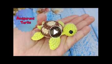 How to Crochet Baby Sea Turtle. Amigurumi Turtle Keychain