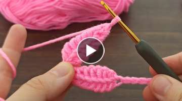  leaf model Tunisian crochet hair band making